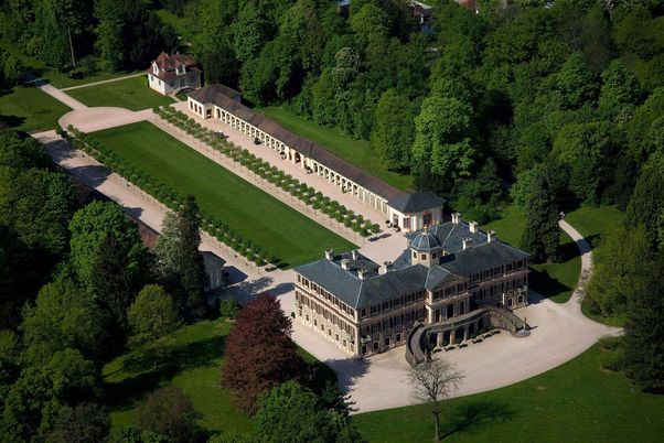 Rastatt Favorite Palace, aerial view of the palace